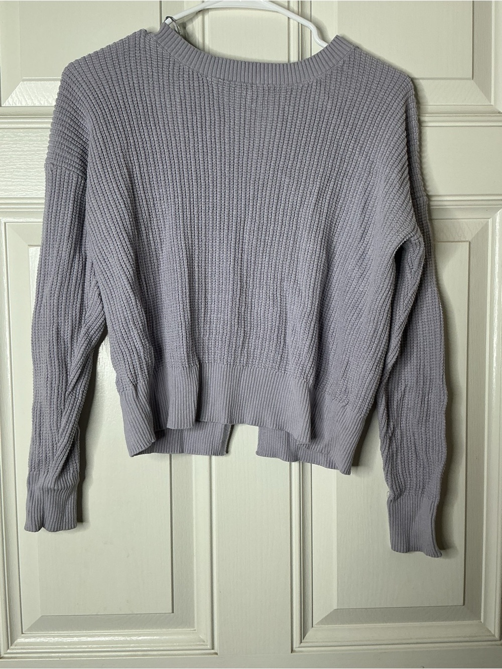 Pink Rose Lavender Crewneck Ribbed Sweater